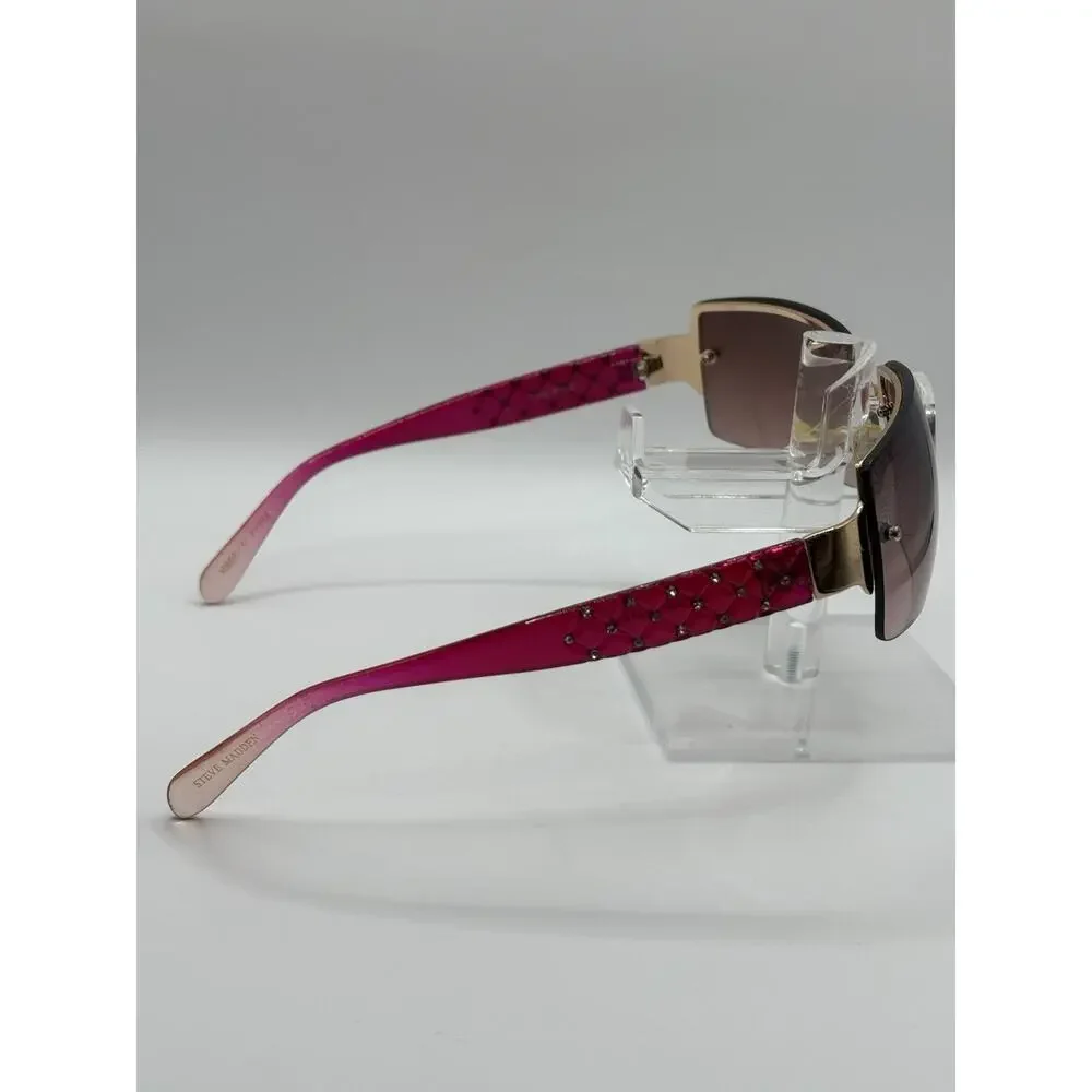 Steve Madden Shield Sunglasses Pink Gradient Rimless